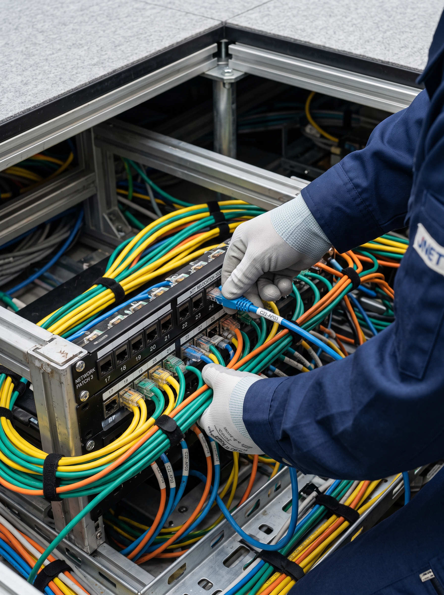 connecting lan cables to panel 202608221111